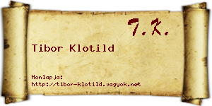 Tibor Klotild névjegykártya